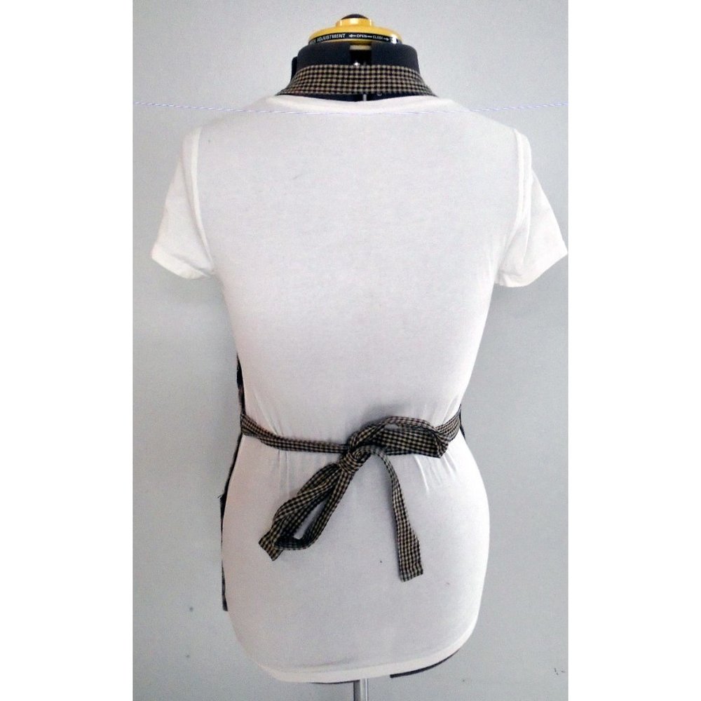 EUC VINTAGE HANDMADE FULL APRON BROWN AND BLACK TOWELLING - Picture 4 of 4